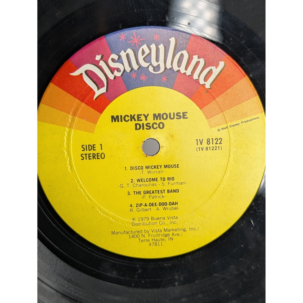 Walt Disney Mickey Mouse Disco Vinyl LP‎ Disneyland Records 2504 Vintage 1979